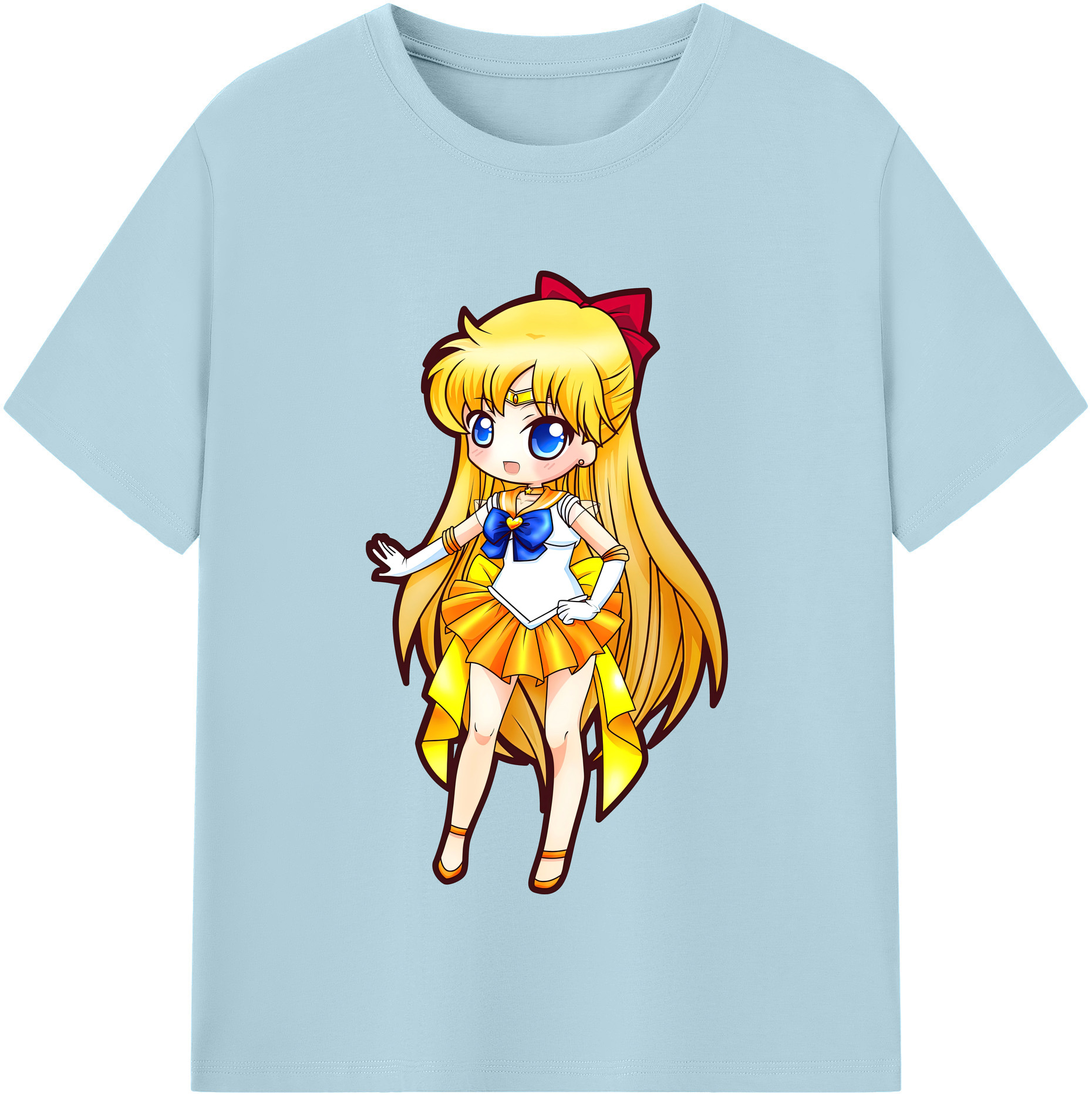 （画像用） 美少女戦士セーラームーン 愛野 美奈子 あいの みなこ Sailor Moon Aino Minako 綿100％半袖Tシャツ（フロントプリント）